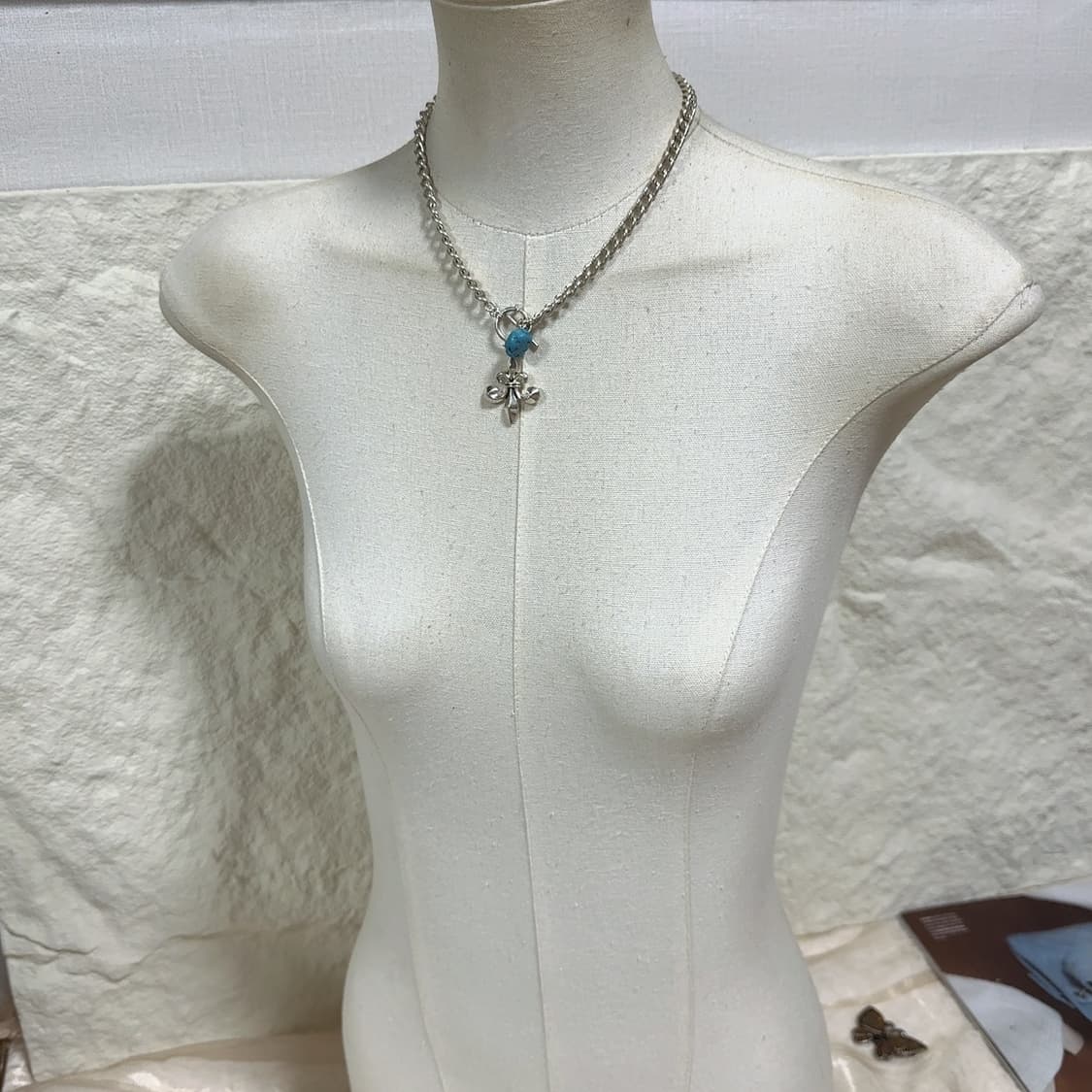 빈티지 황동 baublebar 플라워 오리엔탈 목걸이 상품이미지1