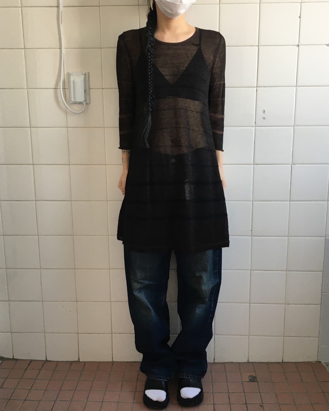 Pattern mesh onepieece 상품이미지1