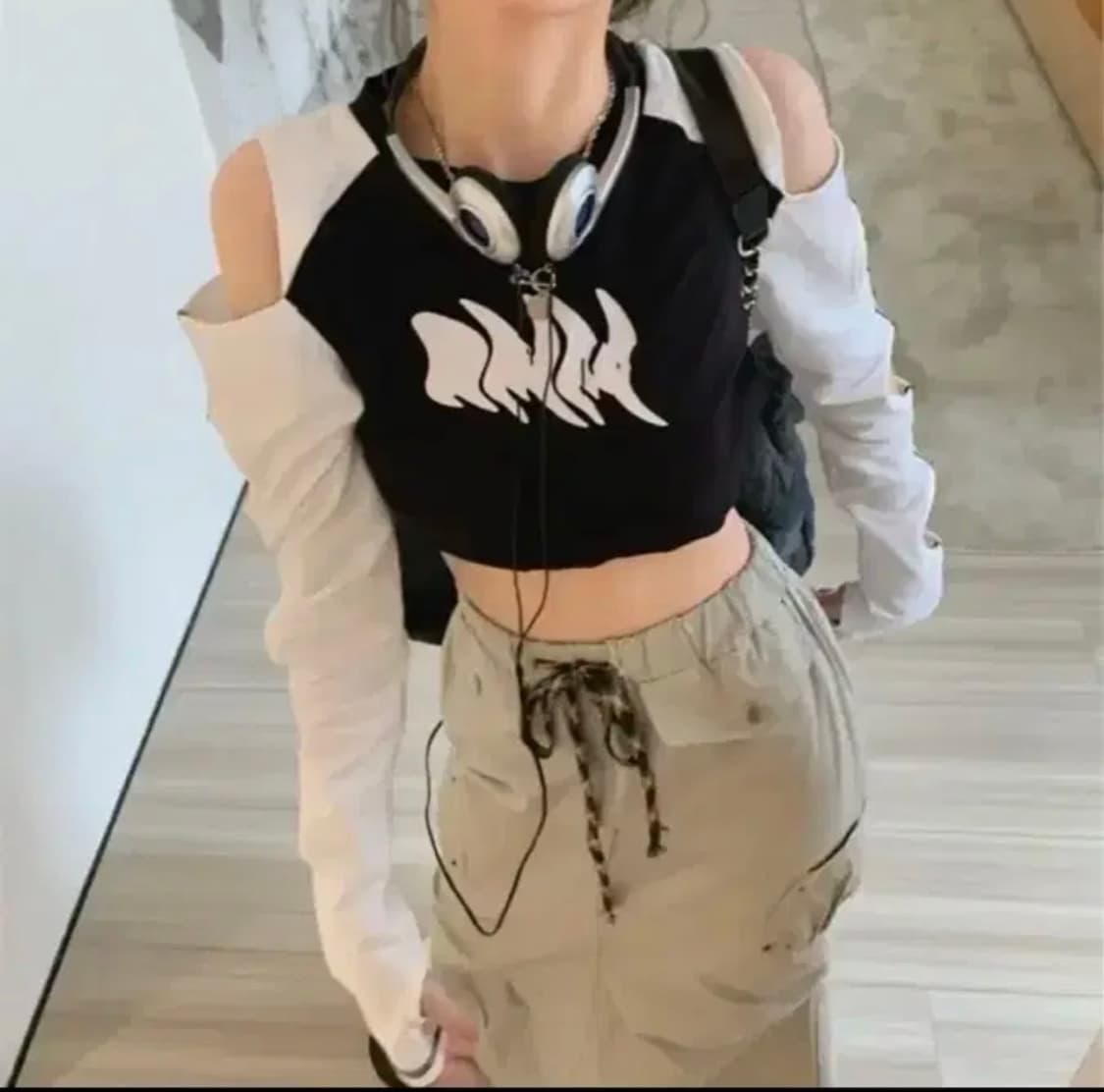 워머 크롭 긴팔 빈티지 y2k 힙 고프코어 스트릿패션 상품이미지2