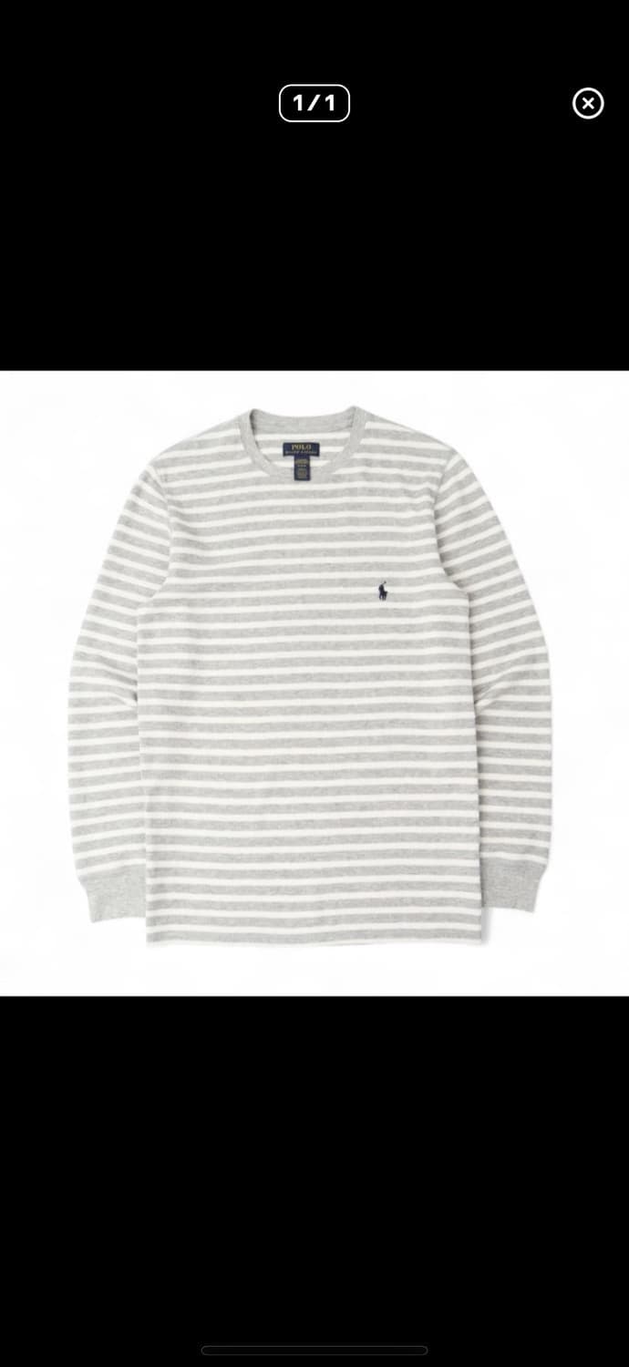 판매합니다) 폴로 그레이 스트라이프 와플티 상품이미지1