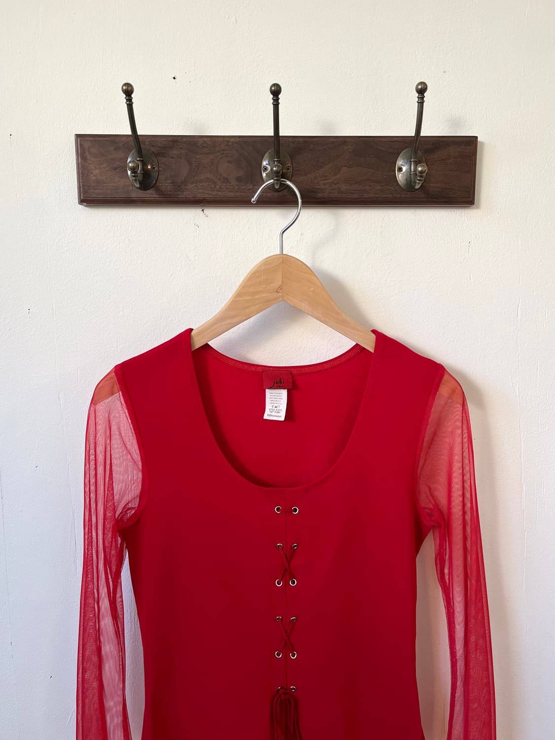 jubi 레드 코르셋 시스루 탑  상품이미지3