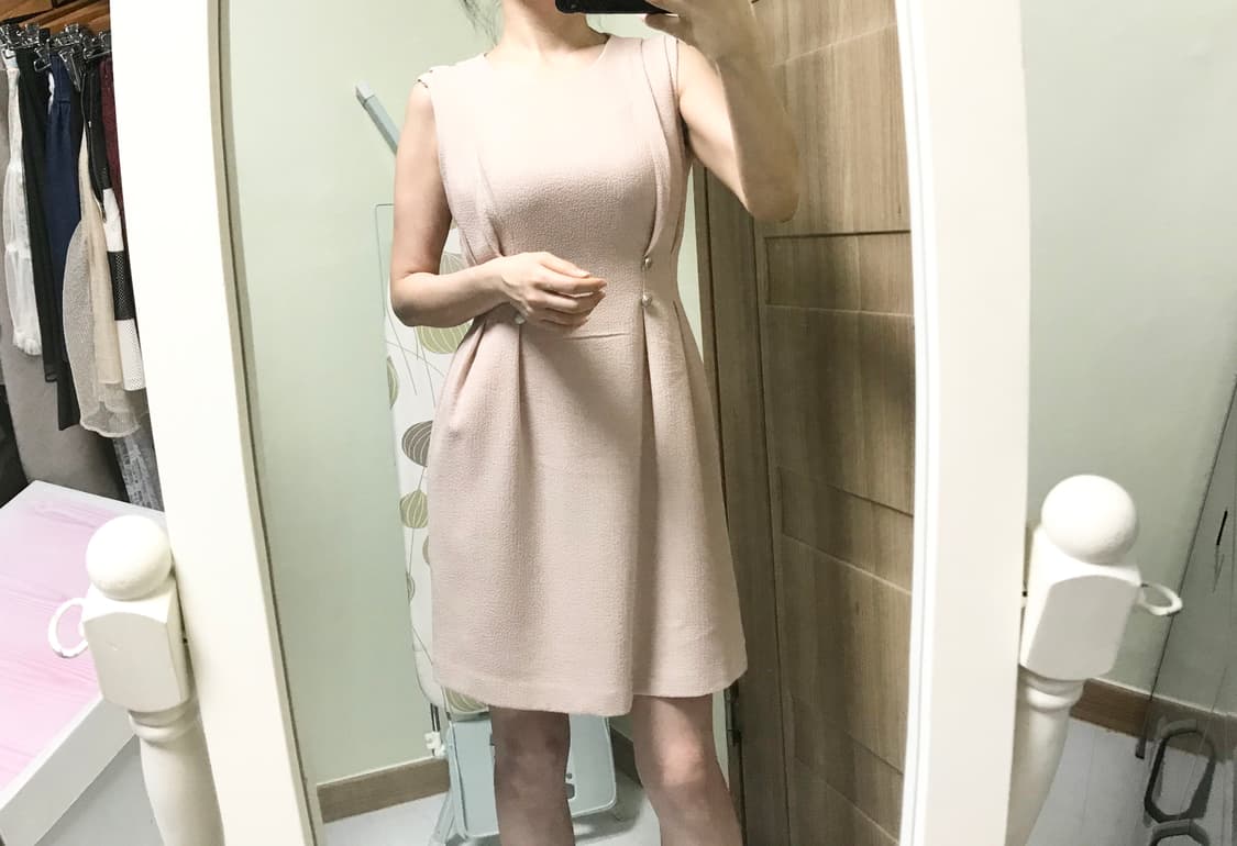 55ㅡ 민소매 연핑크 원피스 상품이미지1