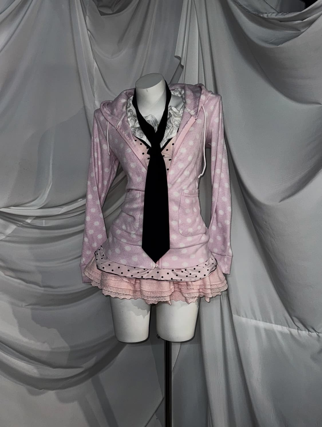 핑크 히메갸루 도트 아이렛 디테일 코디세트  상품이미지10