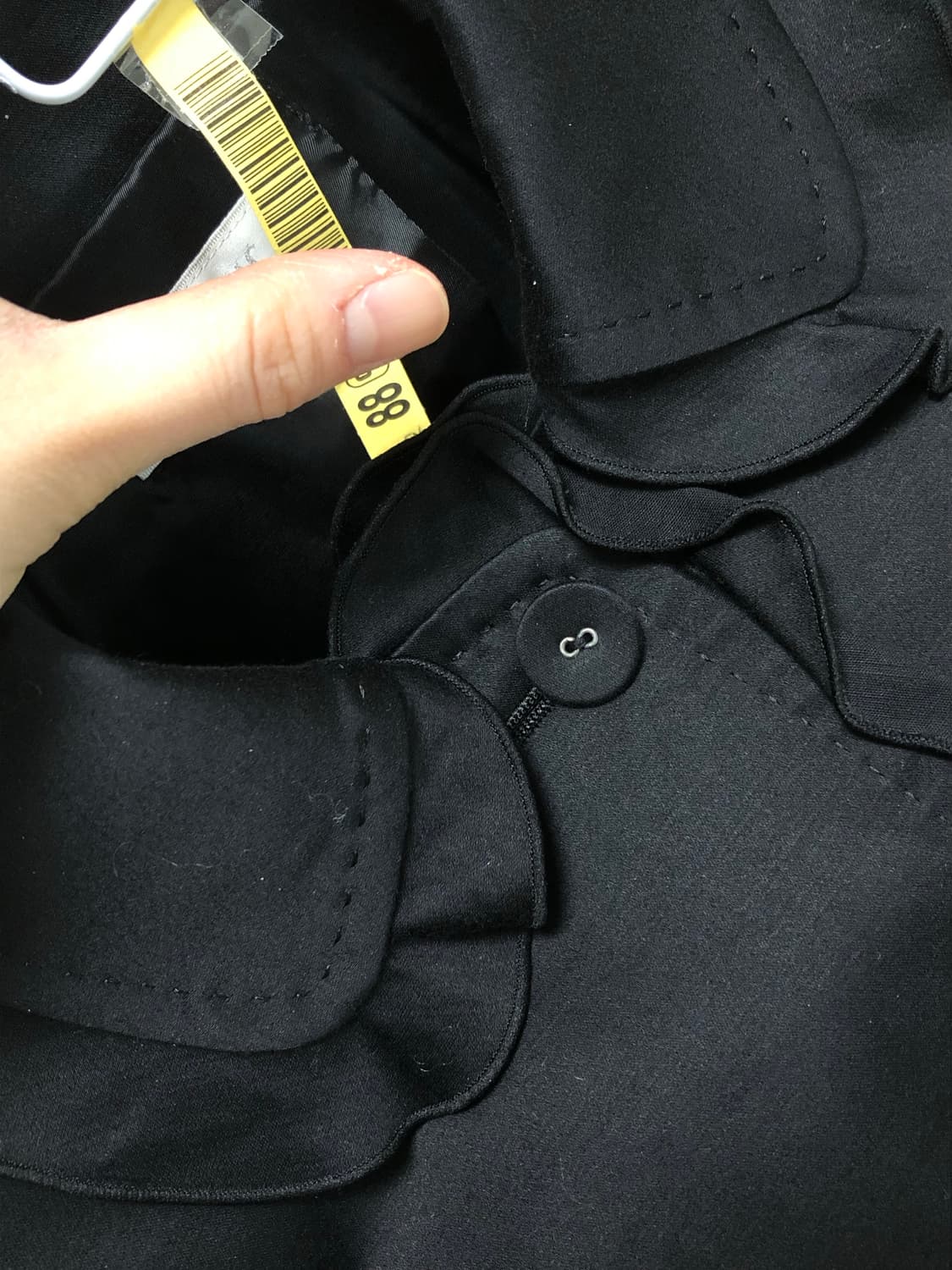 검정 프릴 러플 라운드카라 스티치 자켓 코이세이오 오헤시오 상품이미지4