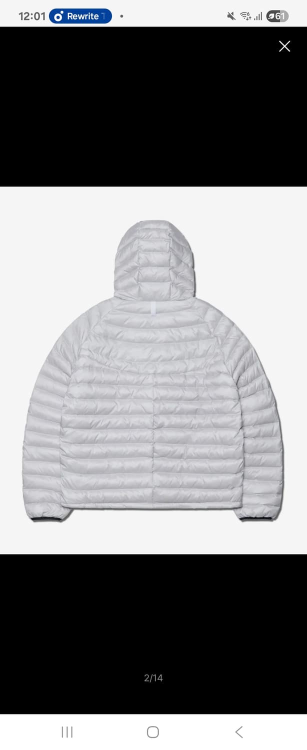 노매뉴얼 라이트 덕다운 글로시 그레이 경량패딩 S 상품이미지3