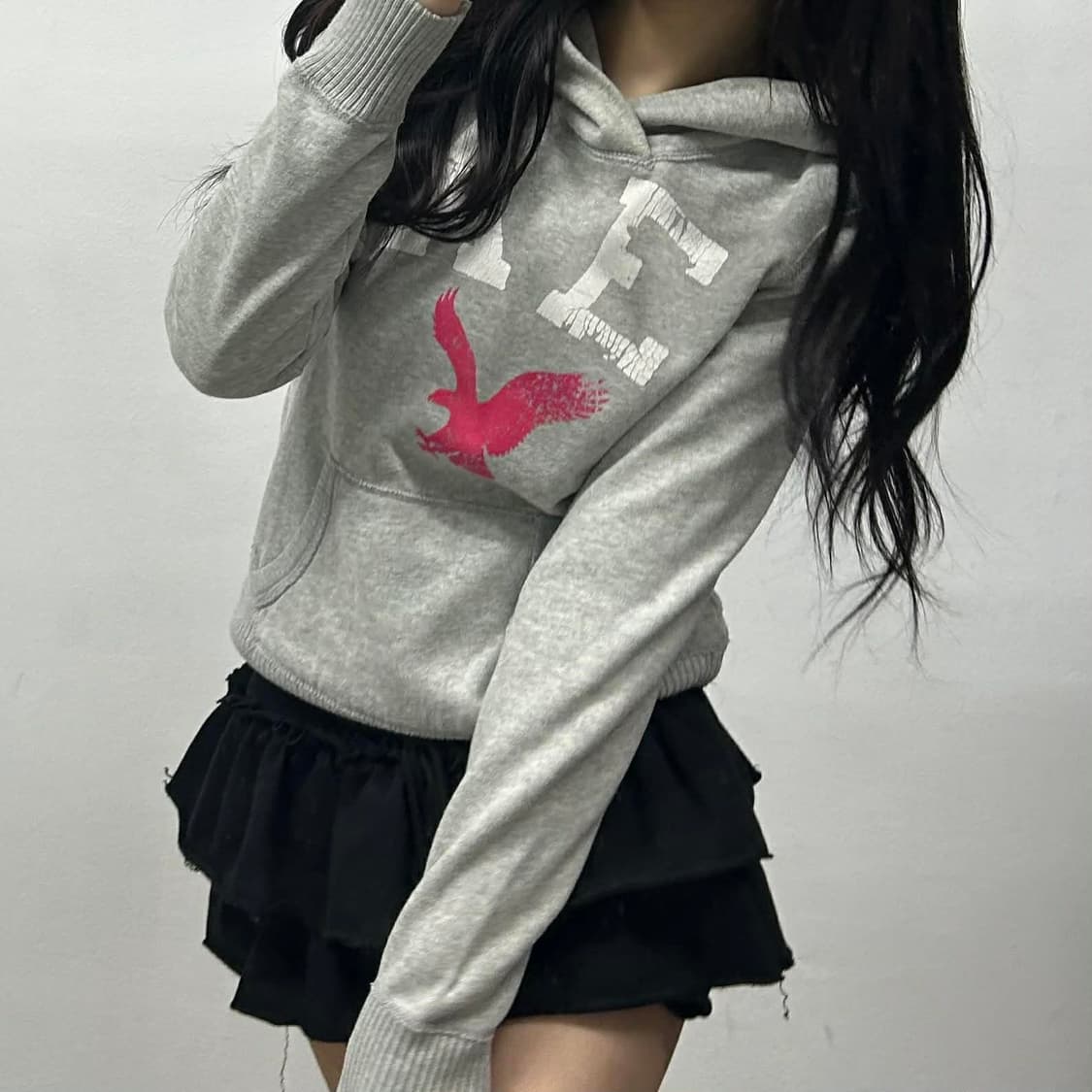 아메리칸이글 y2k 그레이 스웻 셔츠 후드티(S) 상품이미지1