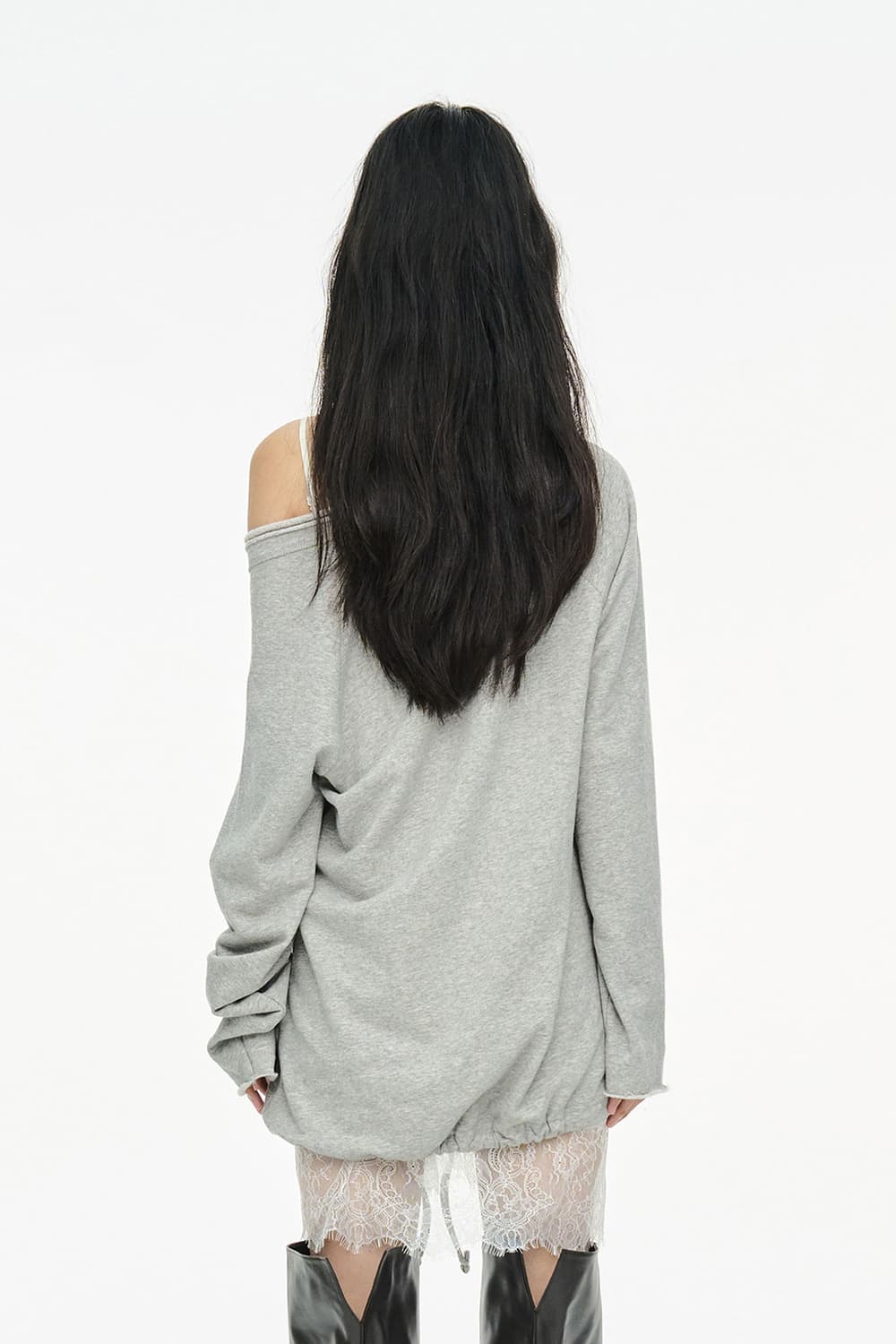 세릭 Round Hem String Top 그레이 상품이미지2