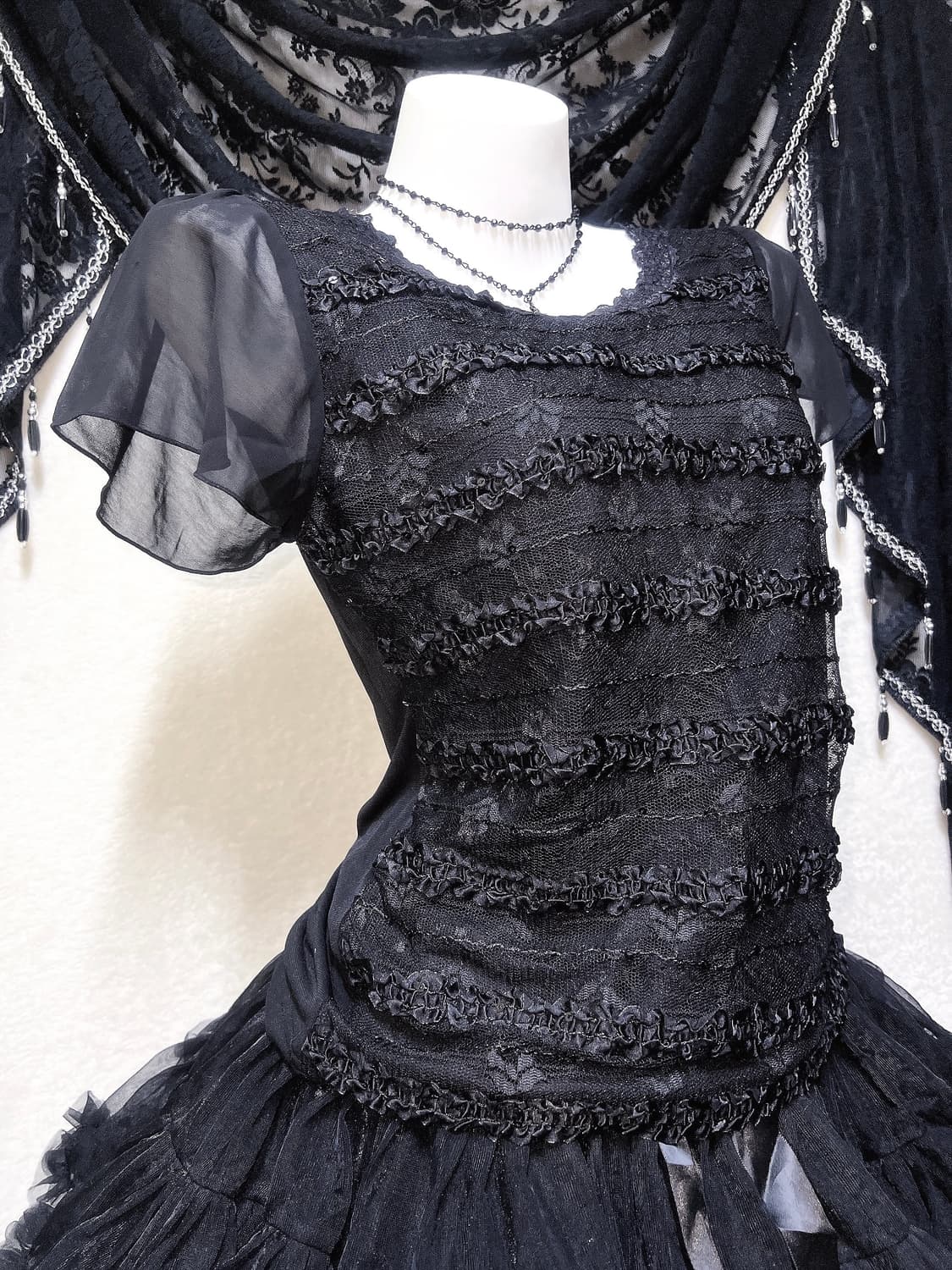 로맨틱고딕 고스 펑크 히메갸루 레이스 프릴 로걀탑 공겜여주 핀터 페어리 상품이미지5