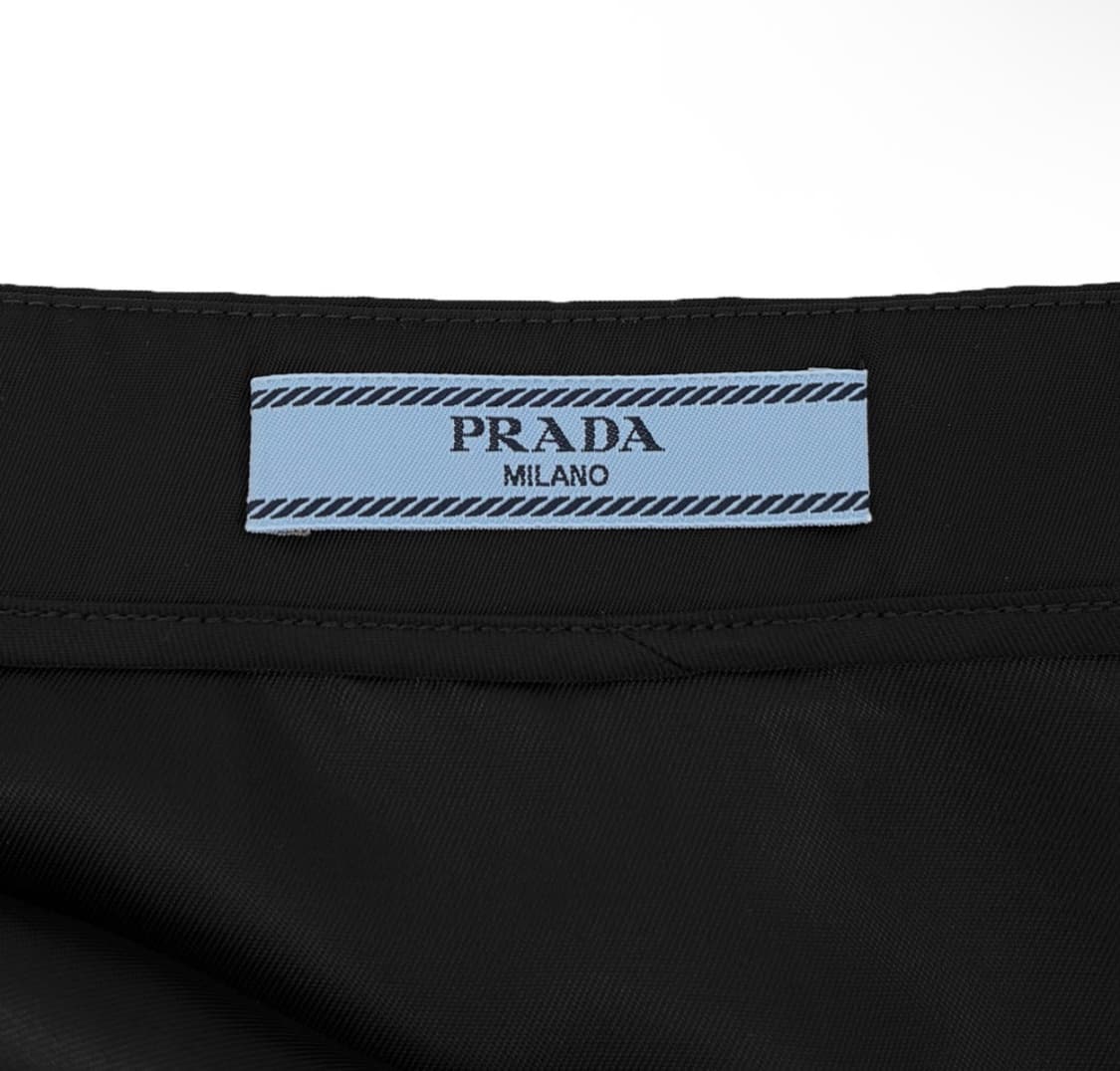 [40] 프라다 여성 빅 삼각로고 리나일론 미니 스커트 치마 블랙 상품이미지7