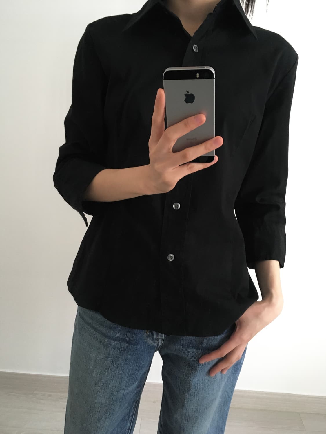 black slim shirt 상품이미지7