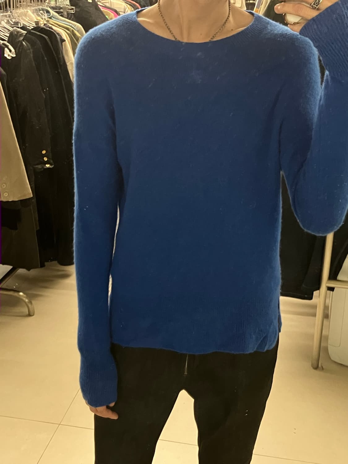 띠어리 블루 캐시미어 니트 M 상품이미지6