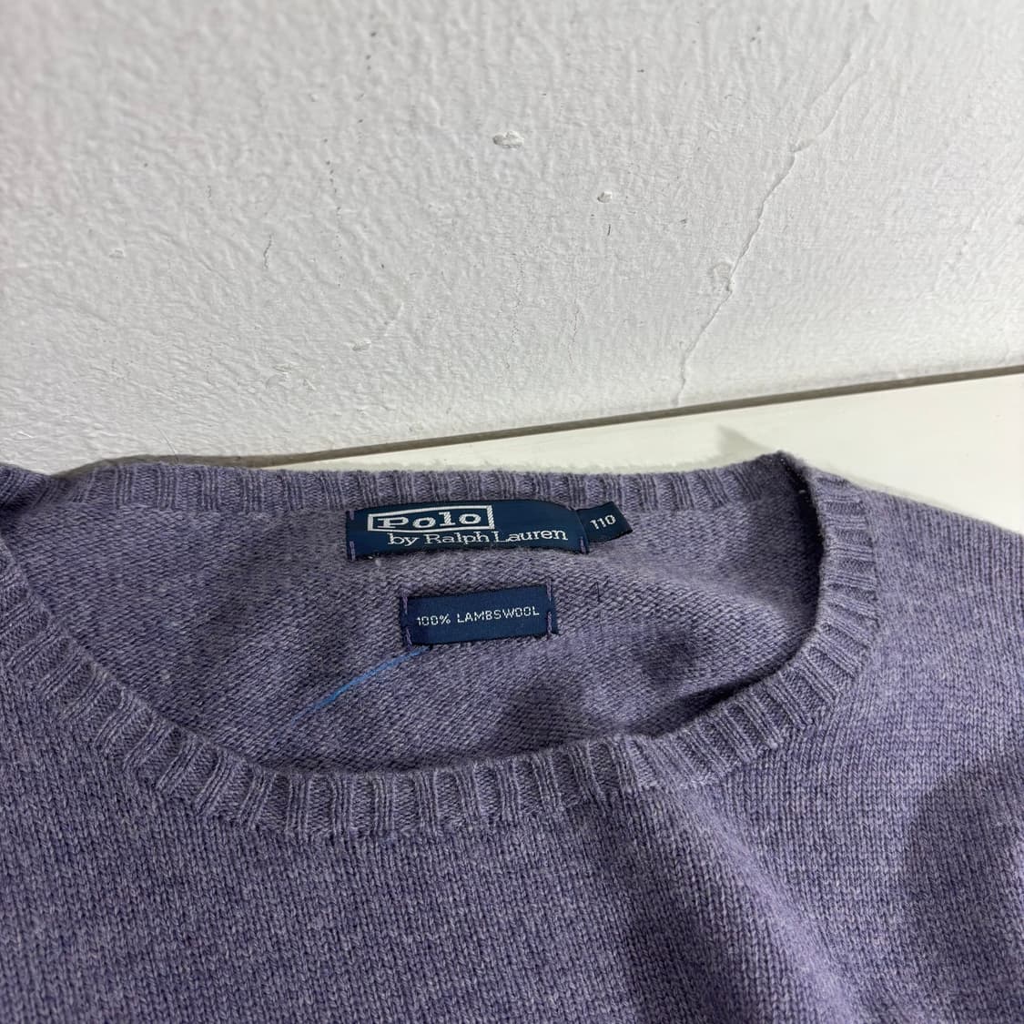 110 XXL 폴로랄프로렌 파스텔퍼플 루즈핏 울 라운드니트 상품이미지6