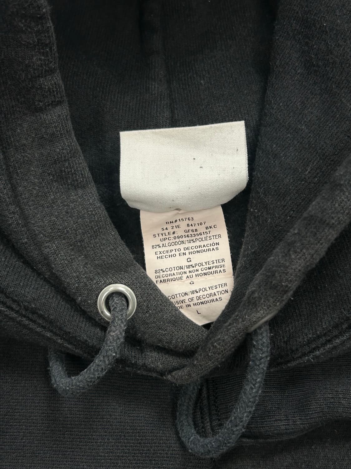 챔피온 자수로고 블랙 후드티 L 상품이미지6