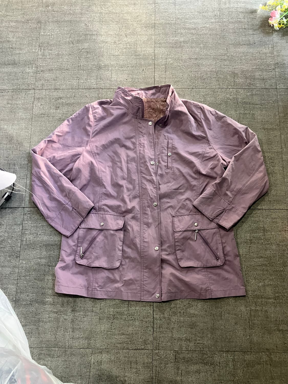 일본빈티지 Vornehime 오리엔탈보헤미안 윈드브레이크 블루종자켓 상품이미지1