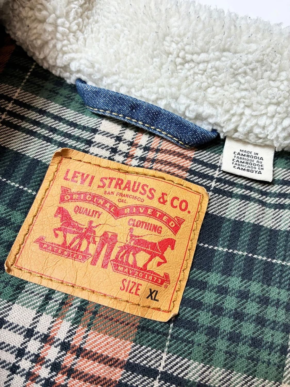 리바이스 00's 체크 라이닝 쉐르파 데님 트러커 자켓 PN8959 상품이미지8