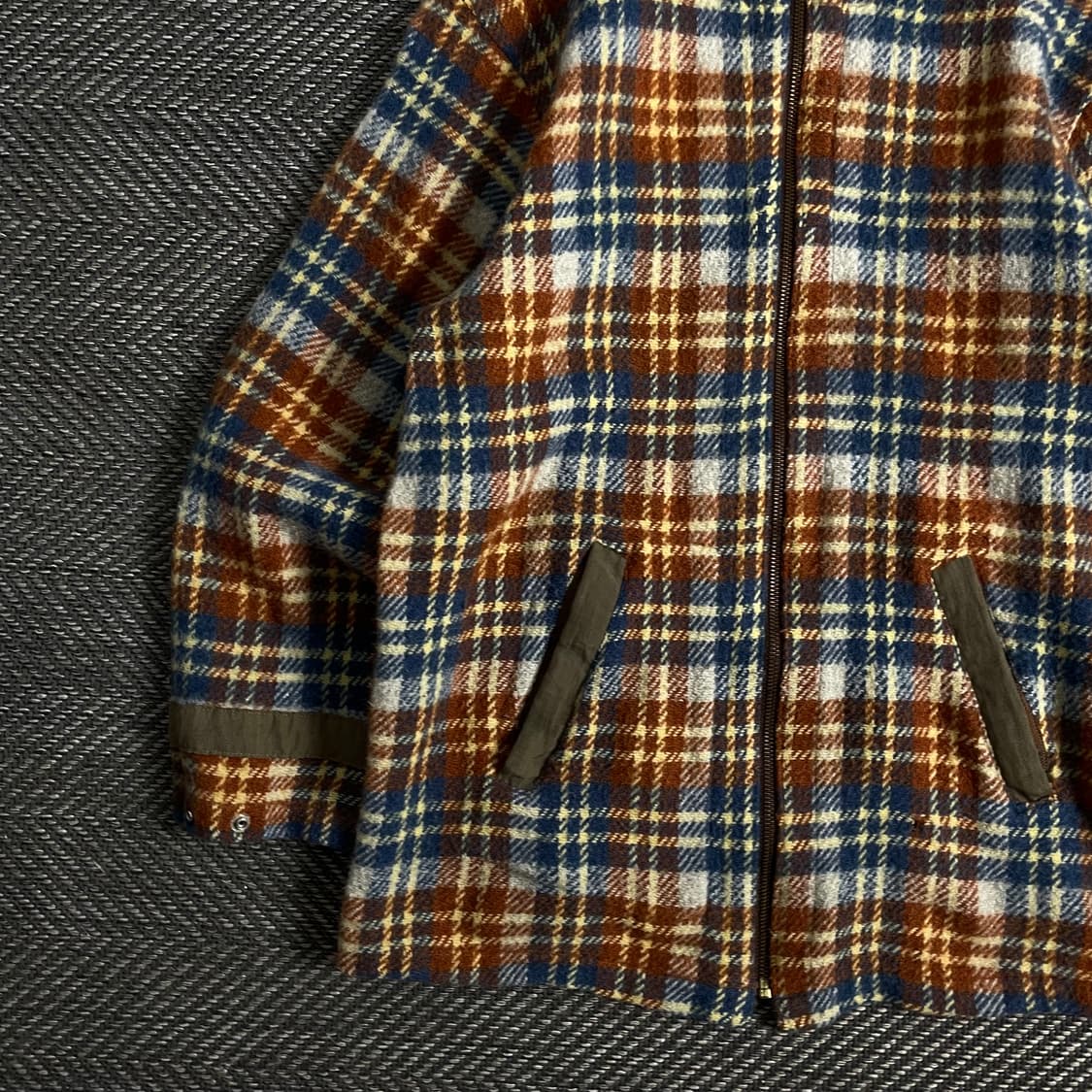USA 빈티지 타탄체크 후드 플리스 자켓o 3059 상품이미지3