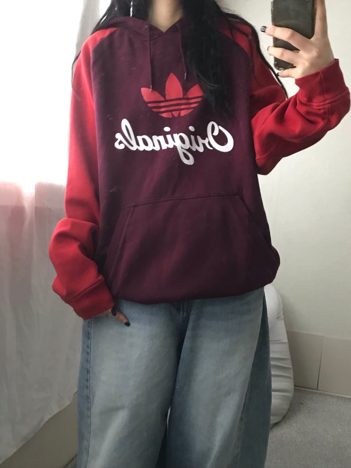 아디다스 버건디 나그랑 후드티 상품이미지4