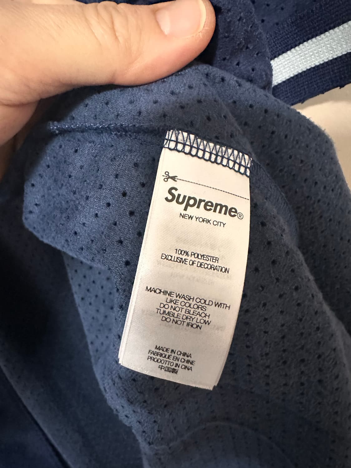 M) 슈프림 울트라스웨이드 메쉬 베이스볼 저지 네이비 - 24SS 상품이미지9