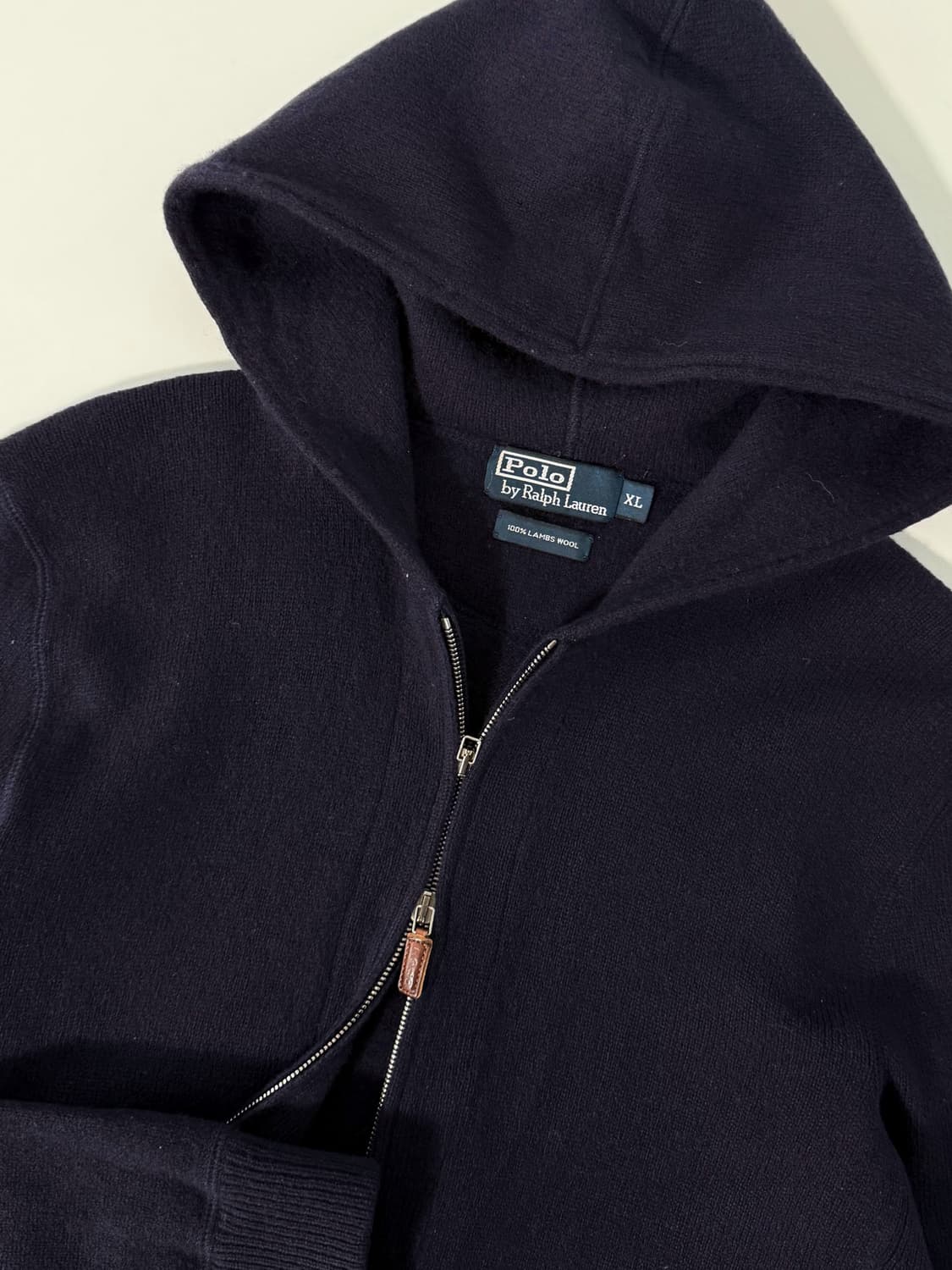 폴로 랄프로렌 00‘s 루즈핏 램스울 네이비 투웨이 니트 후드집업 상품이미지2