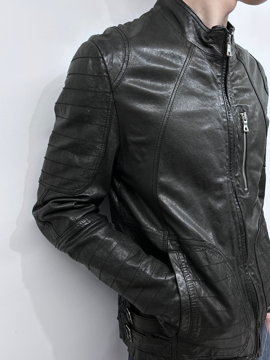 이탈리안 퀼티드 판넬 램스킨 자켓 상품이미지2