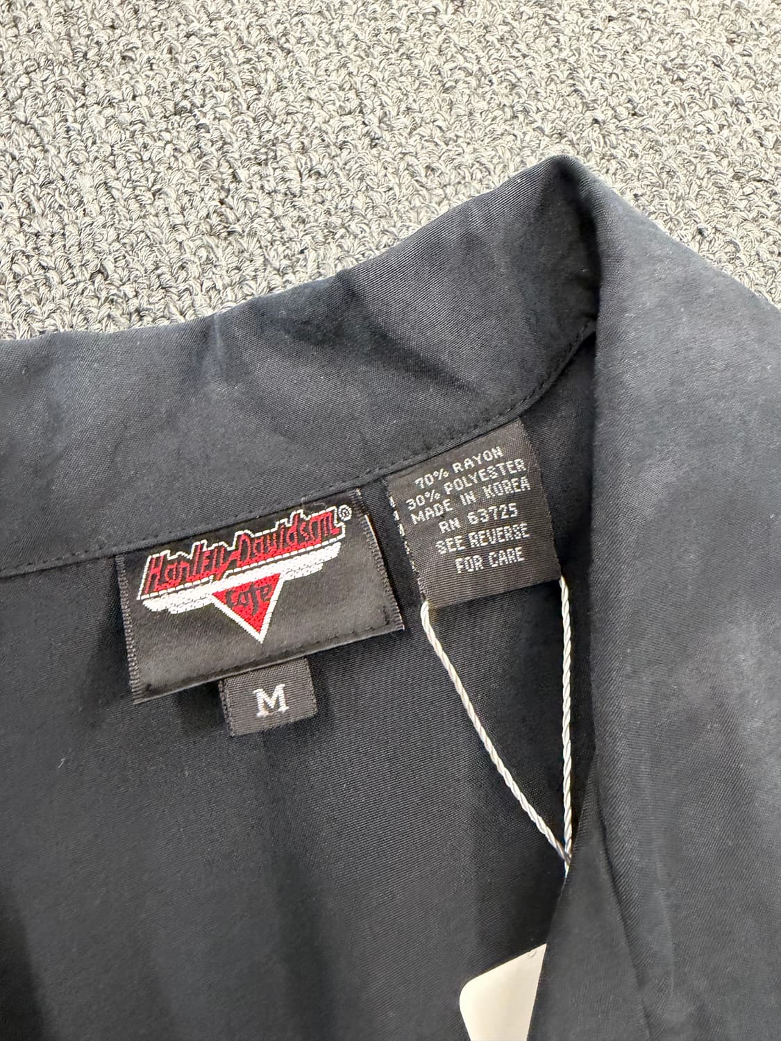 M) 할리데이비슨 빈티지 플레임 자수 반팔셔츠 상품이미지6