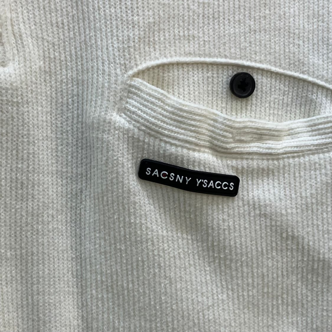 Y’saccs 요지야마모토 화이트 하프집업 스웨트셔츠 XL 상품이미지4