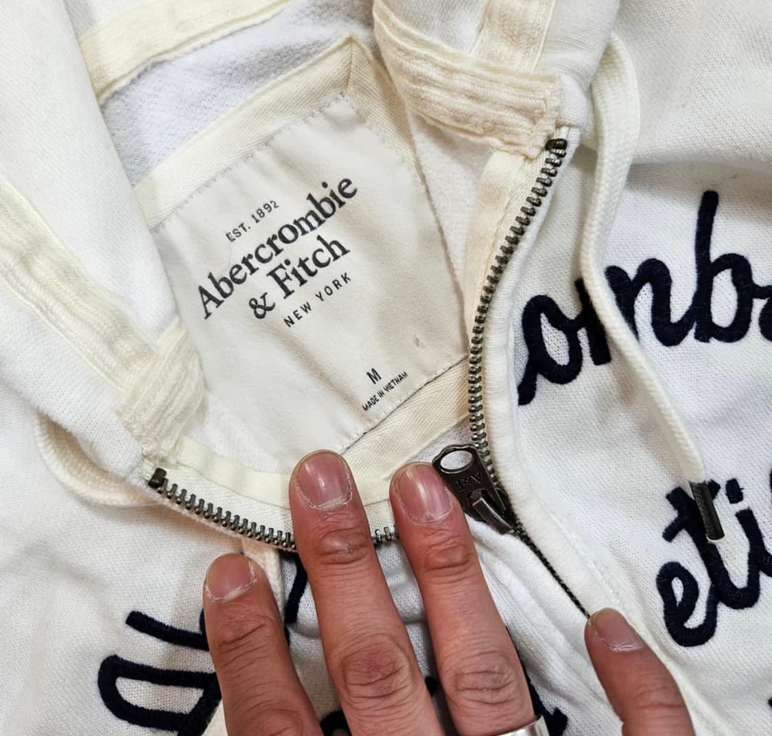 아베크롬비 y2K 레터링 자수 기모 후드집업 M size 상품이미지5
