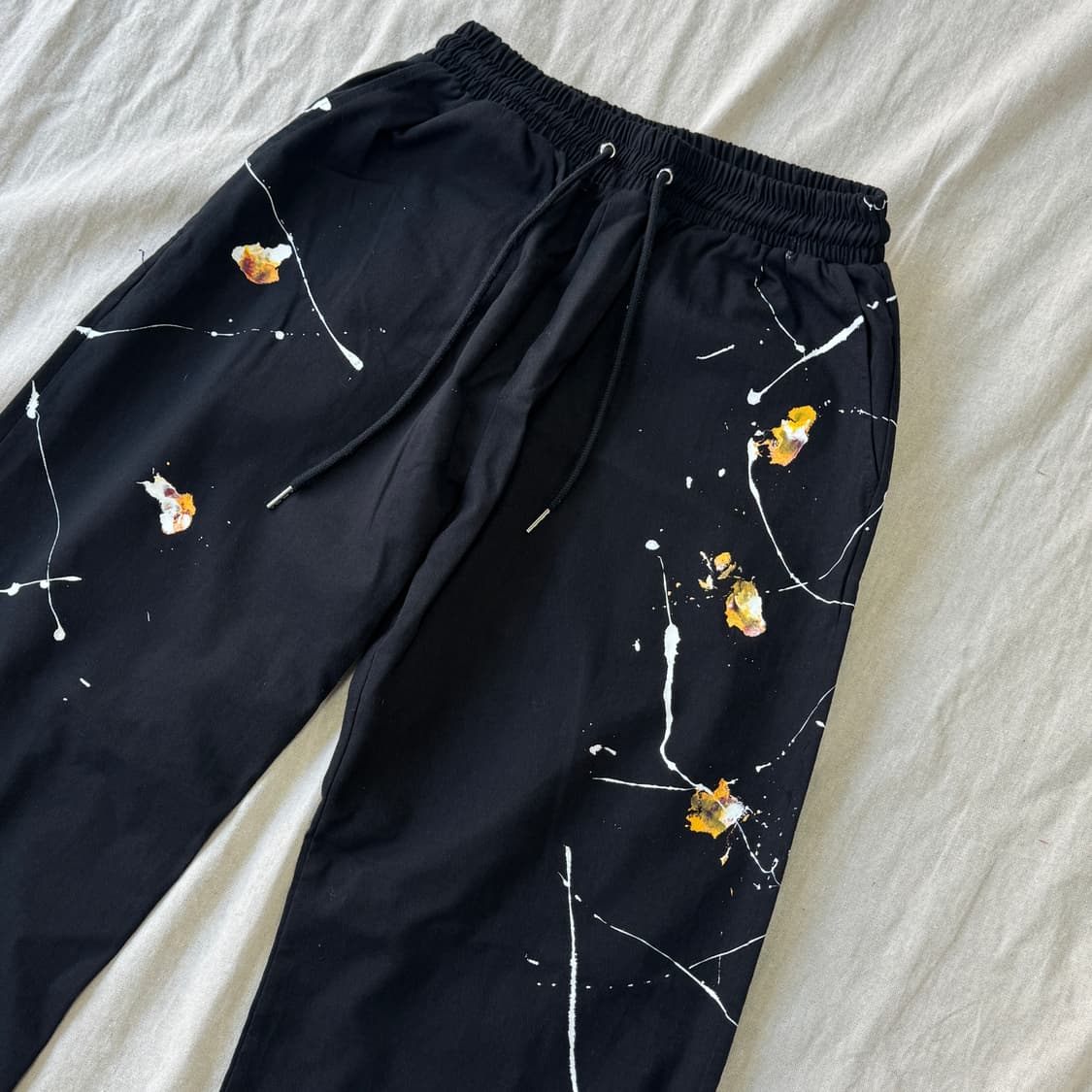 페인팅 코튼 밴딩 와이드팬츠 F 상품이미지2