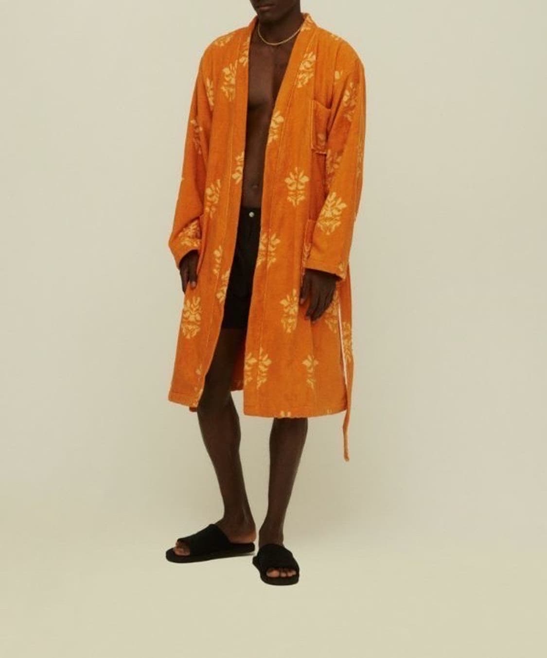 (정품/새상품) OAS COMPANY 남성 오렌지 자카드 테리 로브 상품이미지4