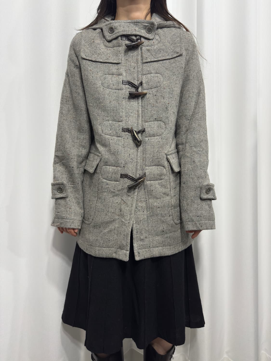 via roma wool duffle hood coat 상품이미지1