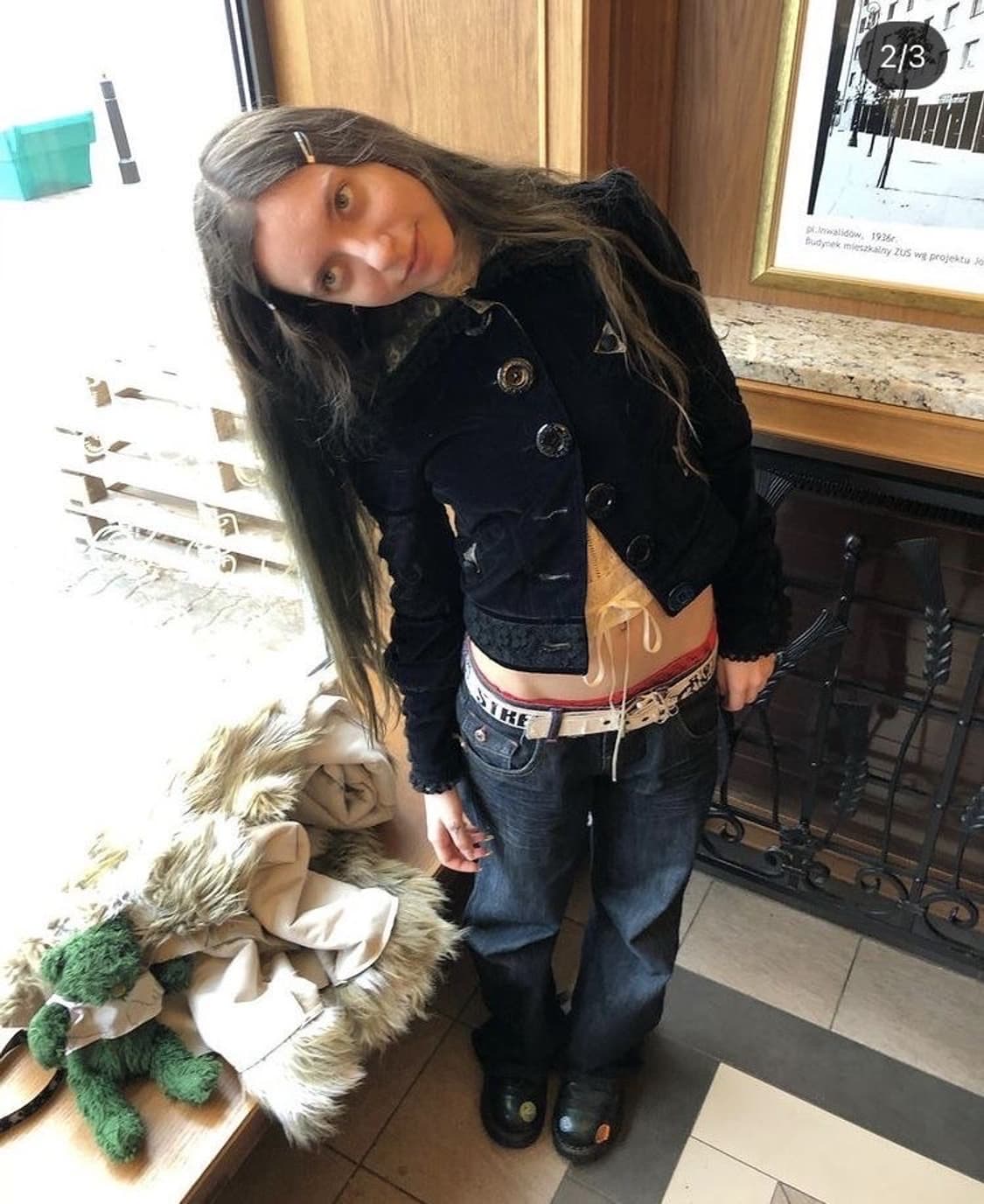 [Y2K/빈티지] KUMIKYOKU 쿠미쿄쿠 블랙 퍼프 숏 자켓 상품이미지8