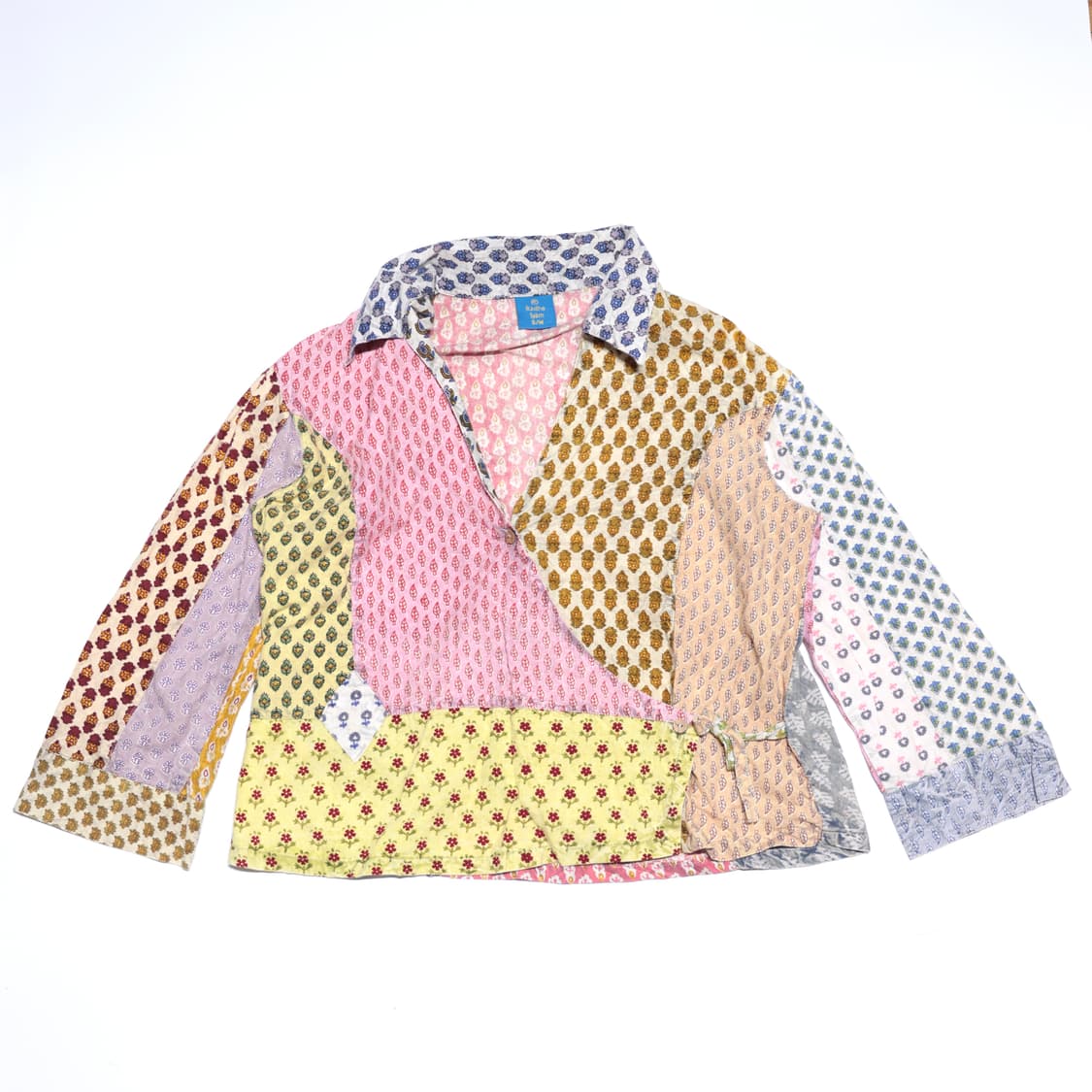 [JPN] Patchwork Wrap Blouse 상품이미지1