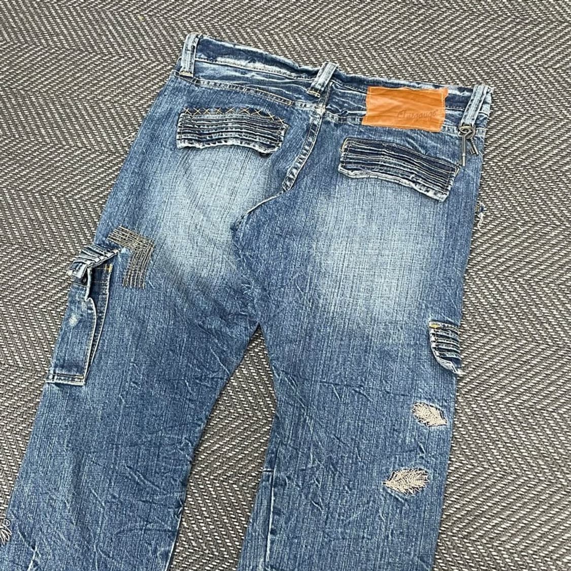 안트가우지 자수 슬림핏 데님 팬츠 v0175 상품이미지5