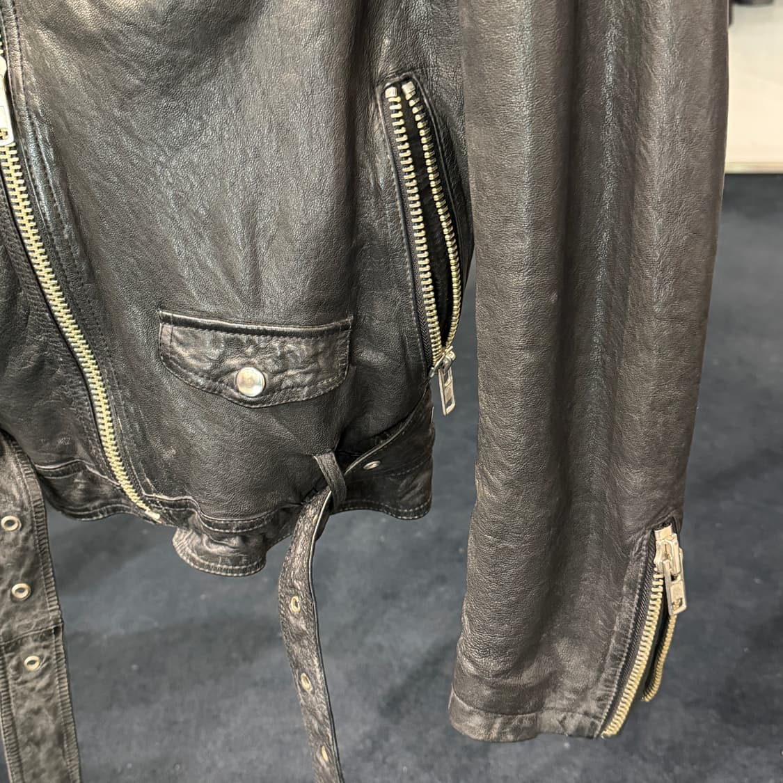 [105] 빈티지 양가죽100% 라이더자켓 상품이미지5