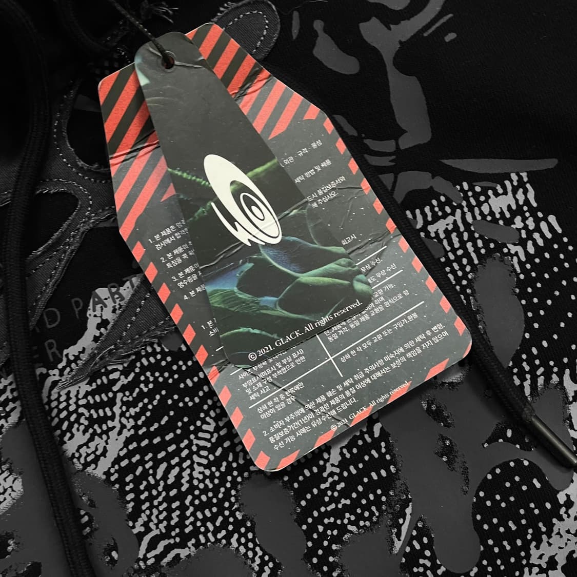 글랙 Glack 사운드웨이브 후드티 블랙 상품이미지4