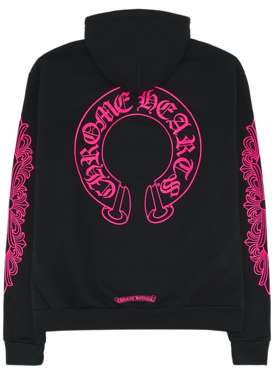 [L] 크롬하츠 홀스슈 플로랄 집업 후드 블랙 핑크 상품이미지1