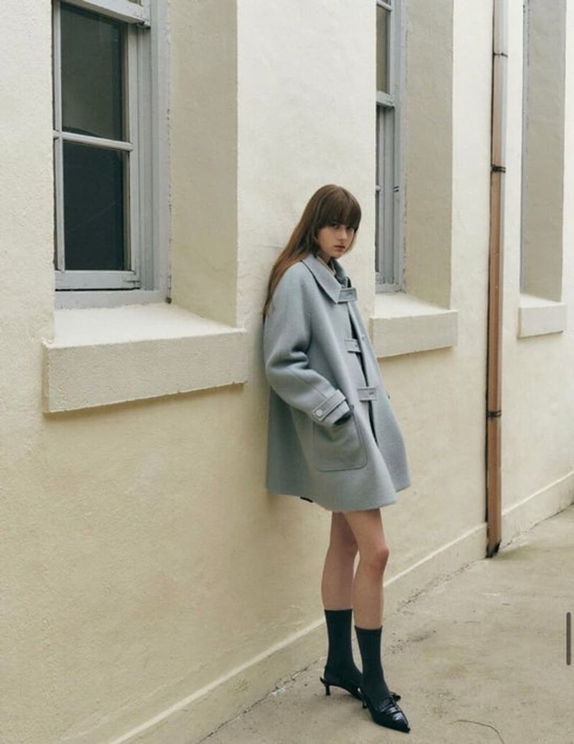 마론에디션 블루 부클 하프코트 상품이미지4