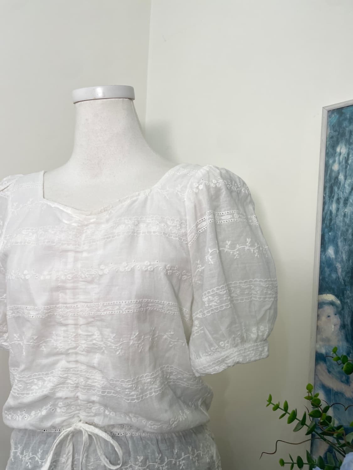 INGNI white lace cotton shirring princes 상품이미지8