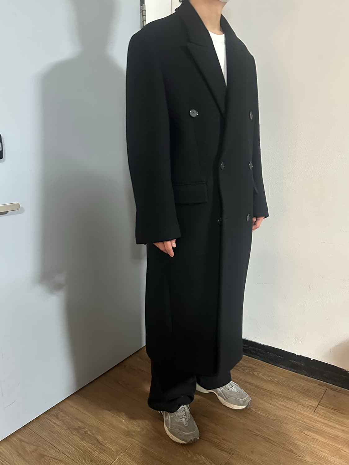  누아클레 더블 롱코트 블랙 L 새상품  상품이미지4