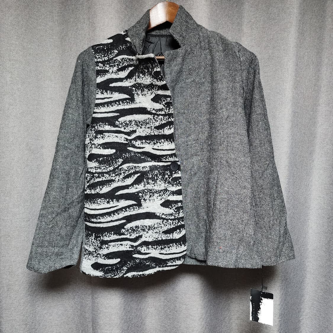 Patterntorso 싱글버튼 아방가르드 헤링본 블레이져 자켓 상품이미지2