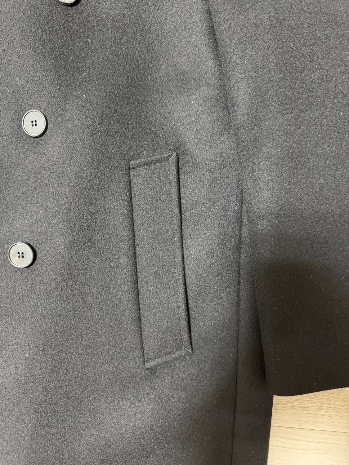 인사일런스 캐시미어 더블 롱 코트 BLACK/S 상품이미지4