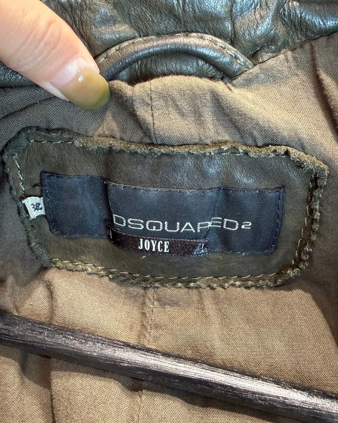 디스퀘어드2 카키 레더 라이더 자켓  상품이미지8