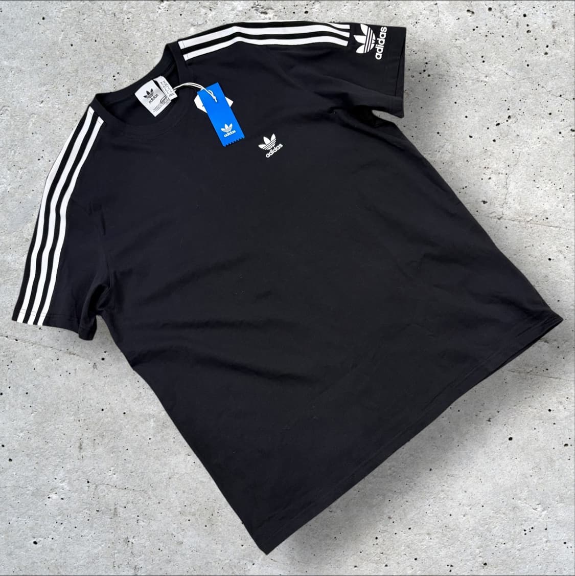 [XL] 아디다스 락업 삼선 반팔 티셔츠 블랙 C176 상품이미지1