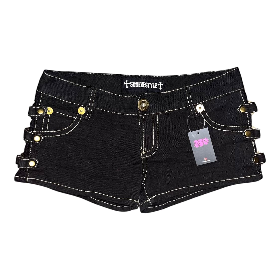 사이드 레이스 링 숏팬츠 갸루y2k펑크 상품이미지1