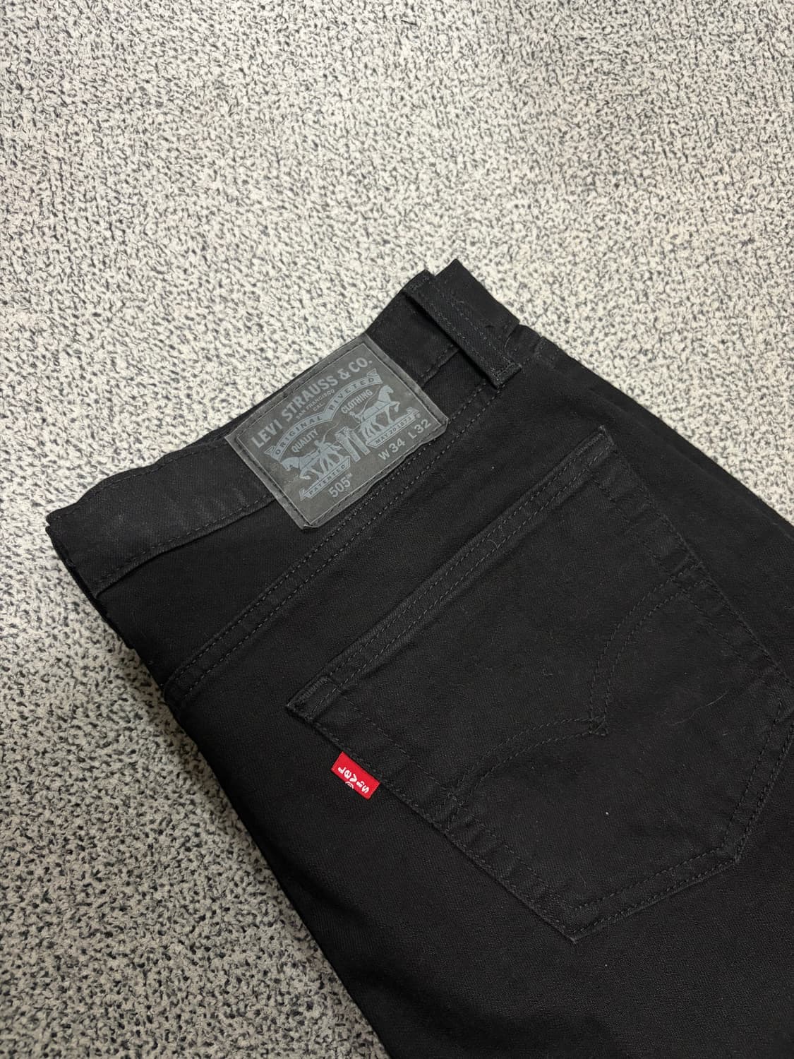 리바이스 505 블랙 데님 팬츠 (34x32) 상품이미지3