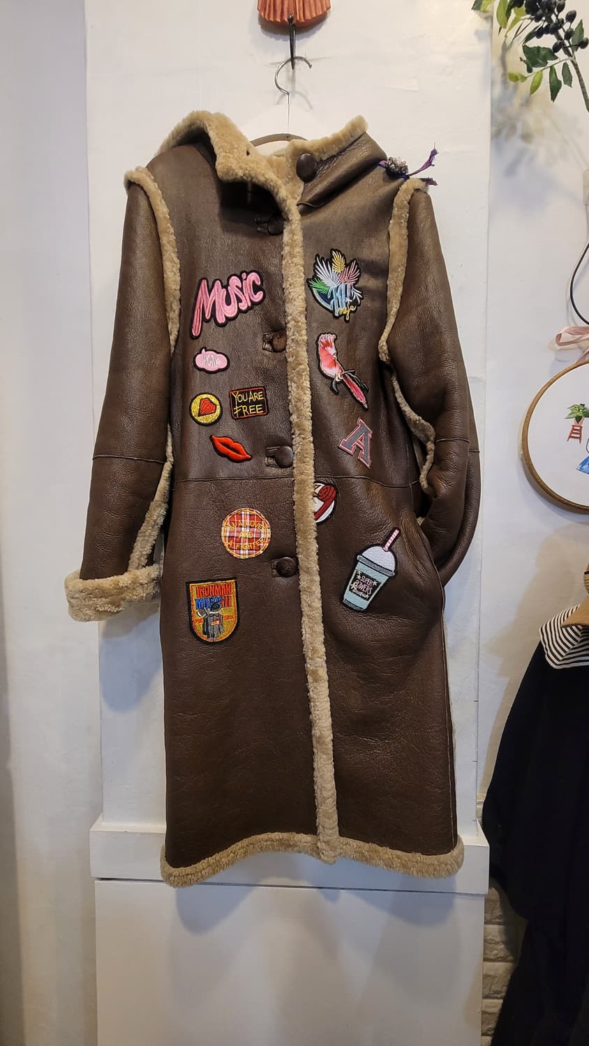 시어링 양가죽 양털 리얼 후드 롱 무스탕 상품이미지1