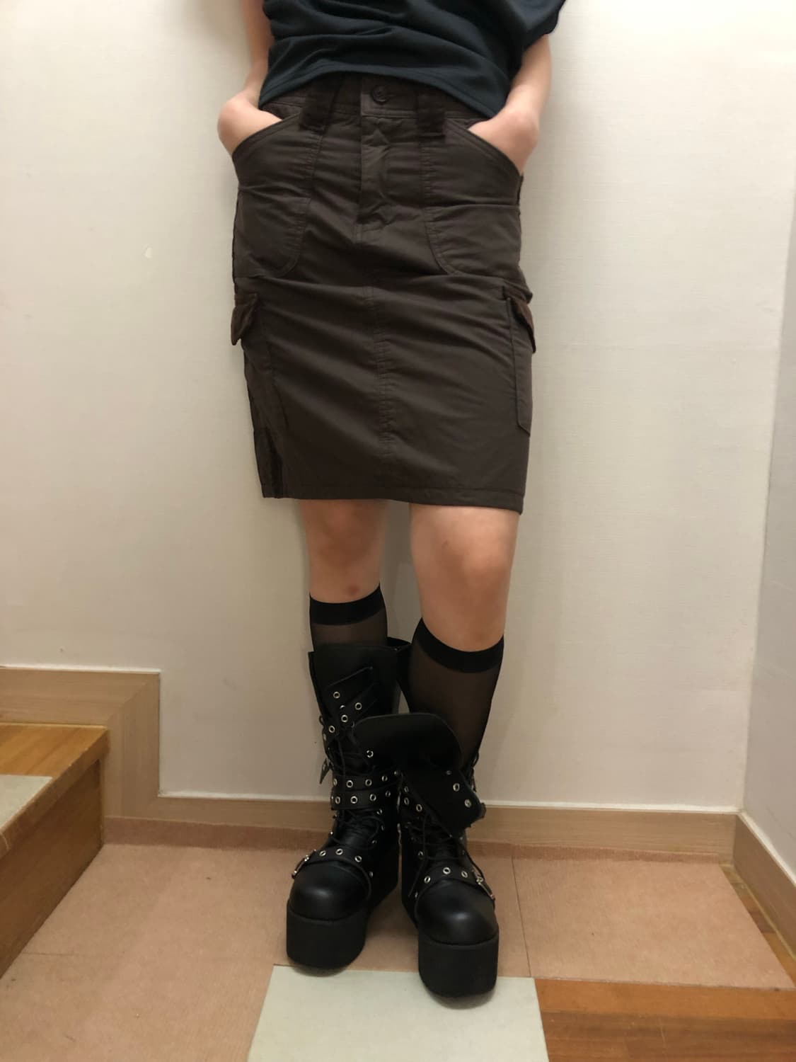 빈티지 브라운 포켓 스커트 상품이미지4