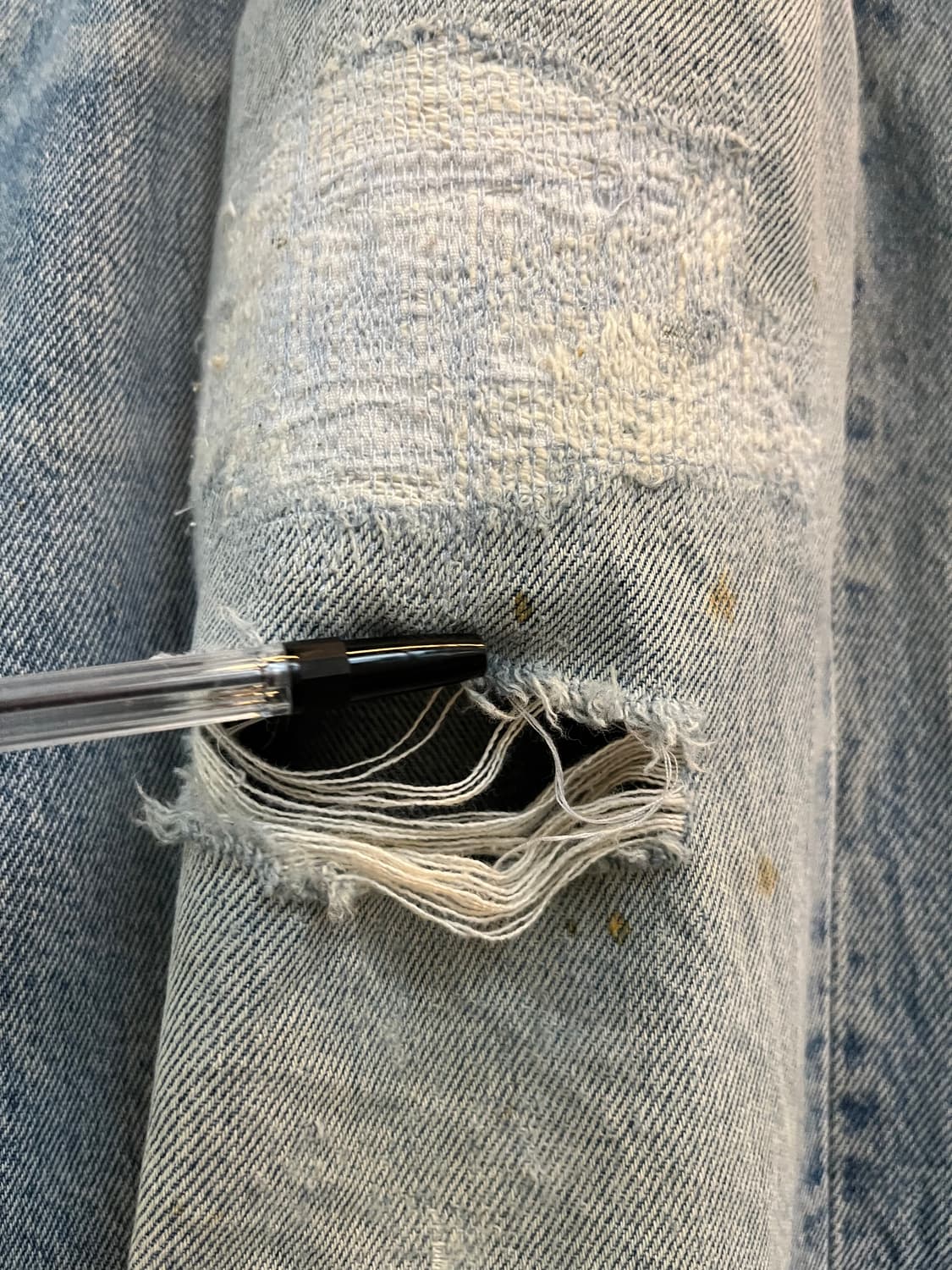 Levis 501 MADE IN USA 대미지 데님 청바지 W38/L36 상품이미지10