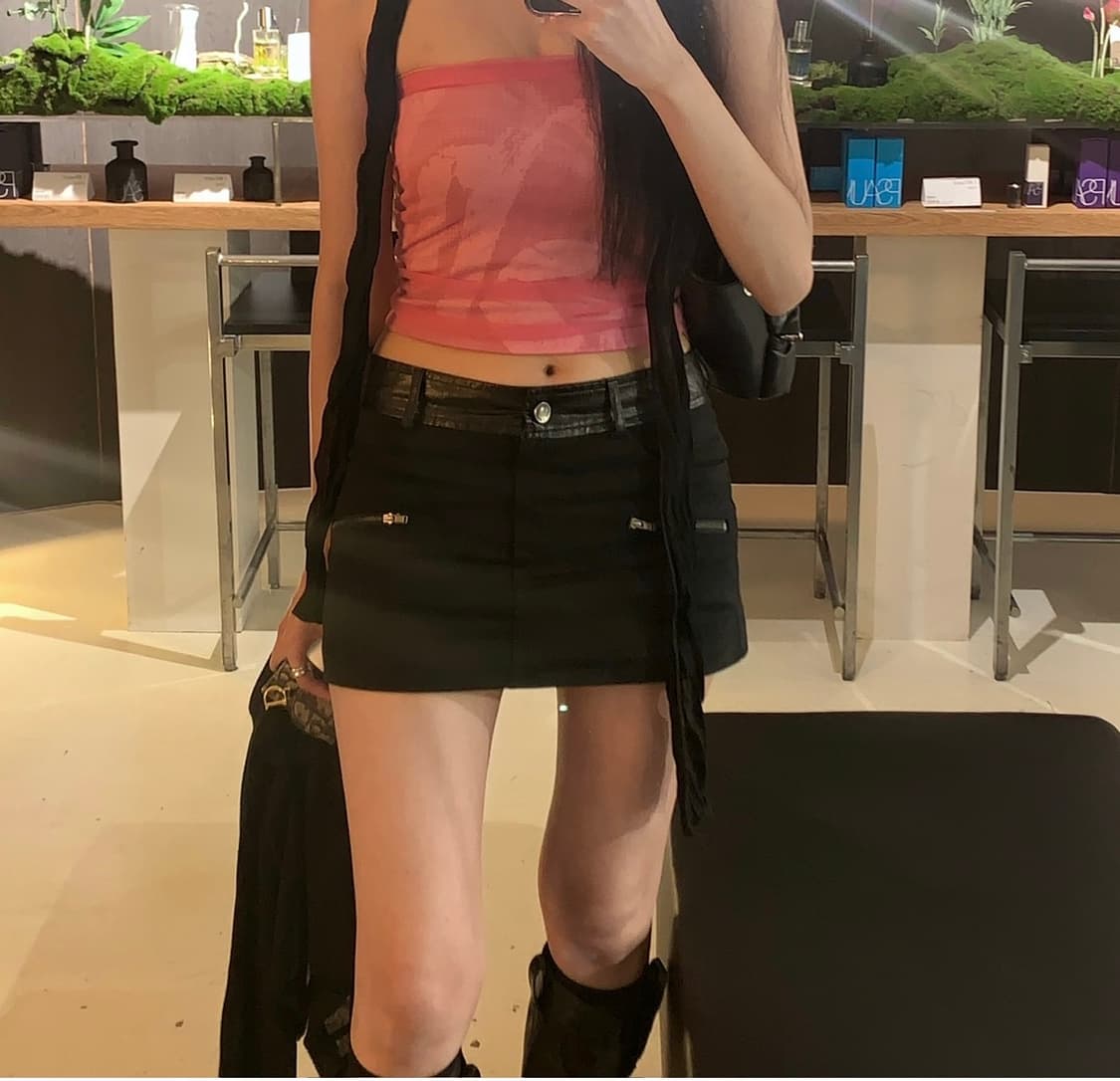 보헤미안서울 레더 스커트 상품이미지2