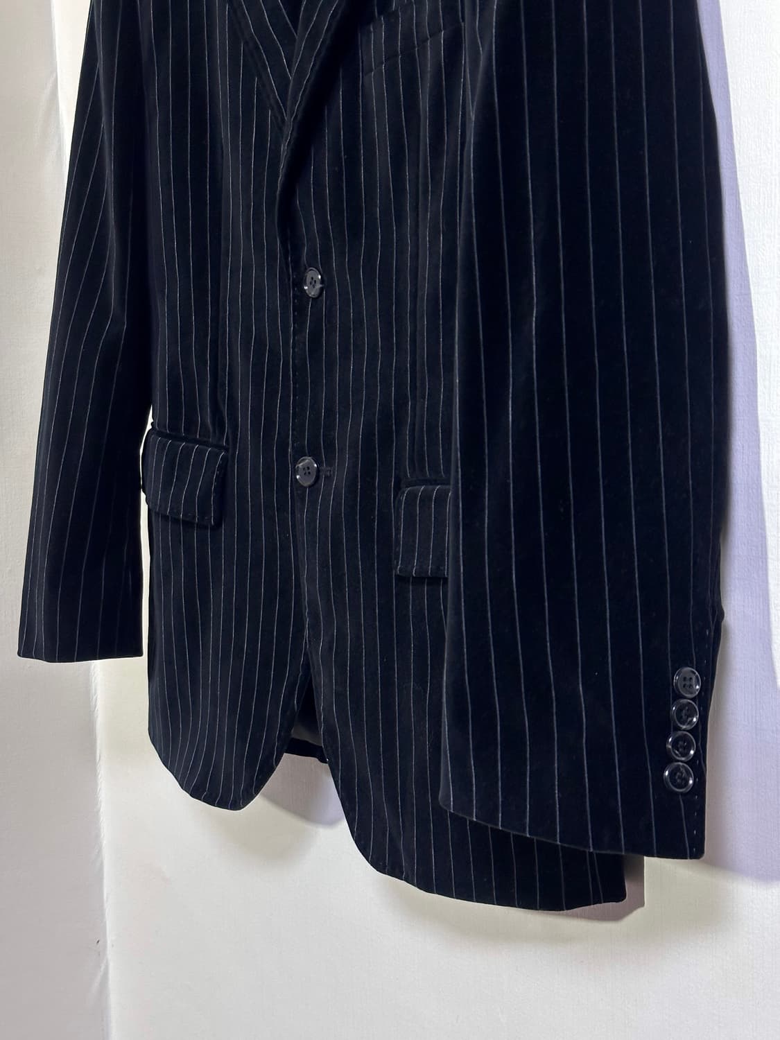 벨벳 스트라이프 블레이저  M/블랙 상품이미지4